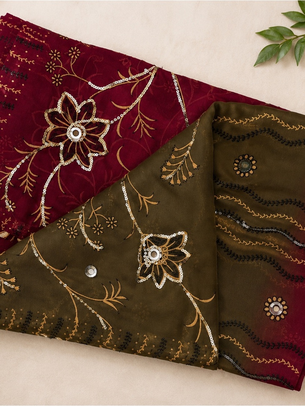 Indian Sari/Saree with Blouse and Skirt